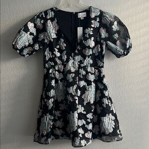 NWT JUN & IVY Black and Silver Baby Doll Dress in Size M
